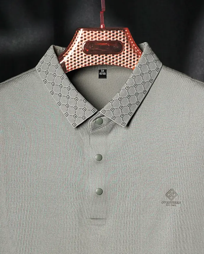 Short Sleeve Polo Tshirt with Pattern Collar